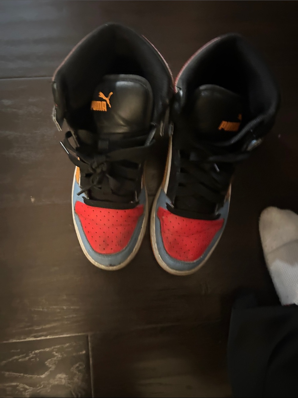 Puma Kids' High-Top Sneakers in Red, Blue and Black